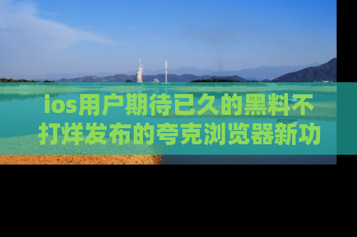 ios用户期待已久的黑料不打烊发布的夸克浏览器新功能上线啦！