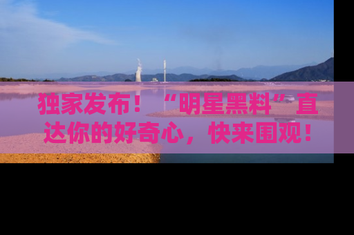独家发布！“明星黑料”直达你的好奇心，快来围观！