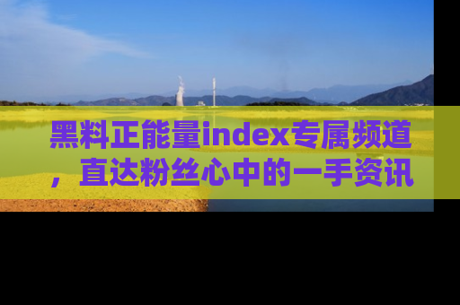 黑料正能量index专属频道，直达粉丝心中的一手资讯！