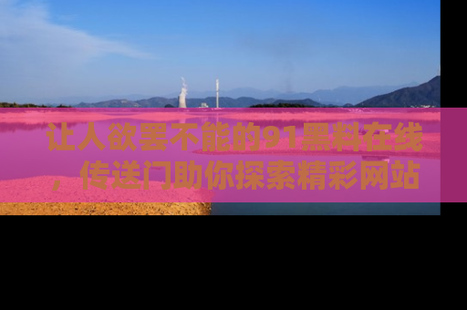 让人欲罢不能的91黑料在线,传送门助你探索精彩网站内幕!