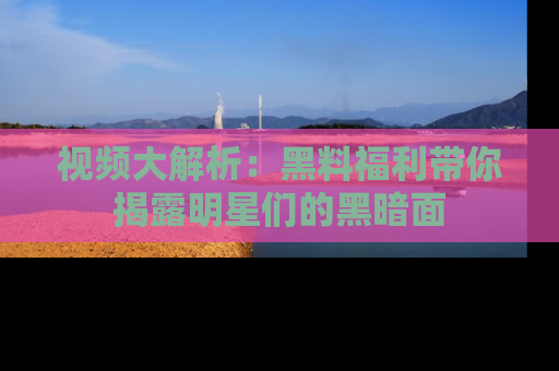 视频大解析：黑料福利带你揭露明星们的黑暗面